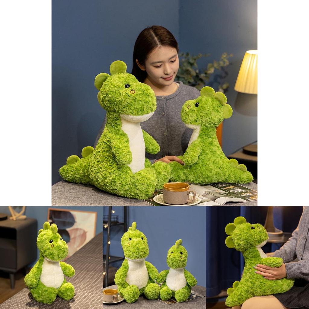 Adorable Cartoon Avocado Green Dinosaur Plush Toy For Kids Soft Cuddly Doll