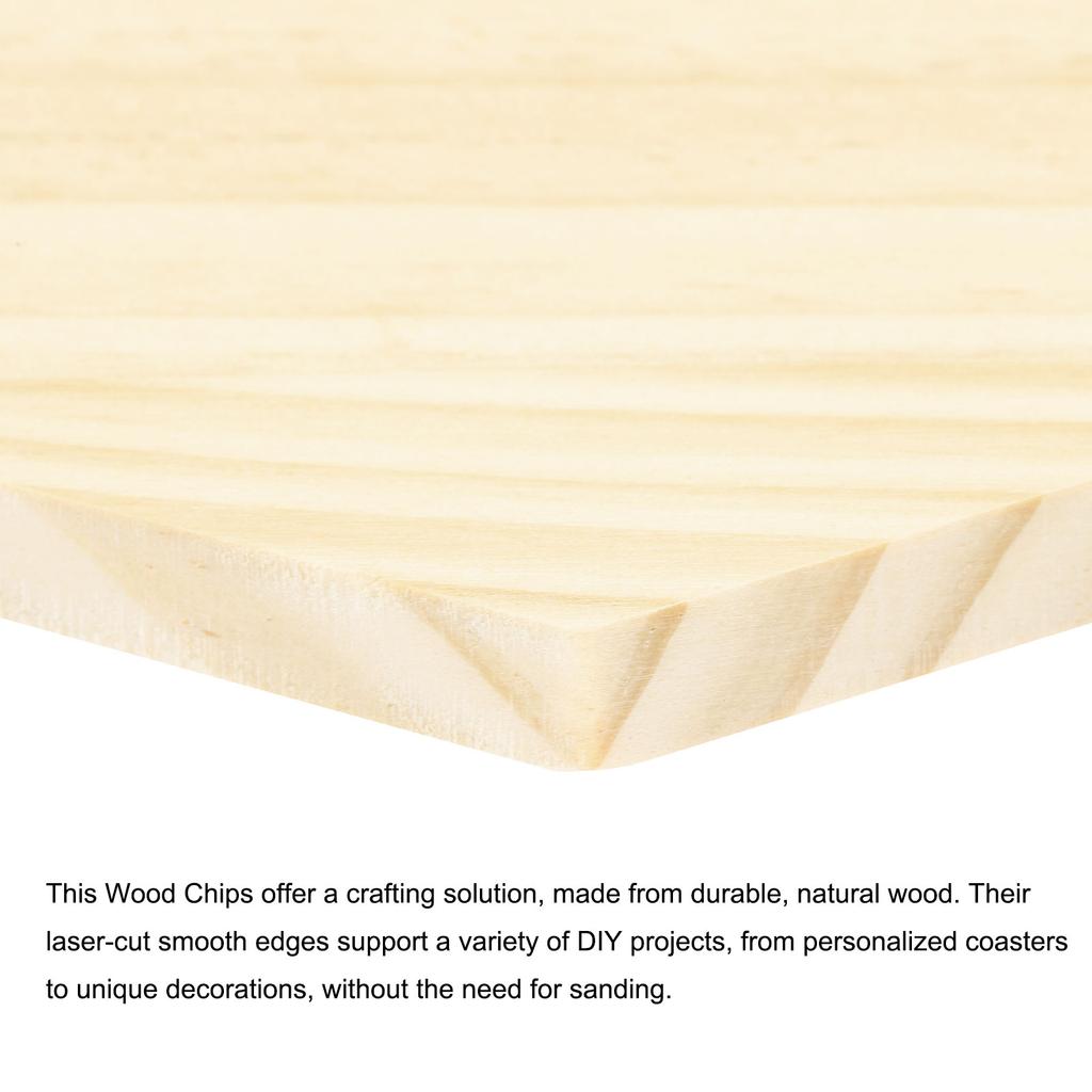 6 Set Unfinished Wood Chips Hexagon Wood Slices DIY Crafts for Blank Wood Chips Handicrafts Wood Engraving with Non-slip Mat