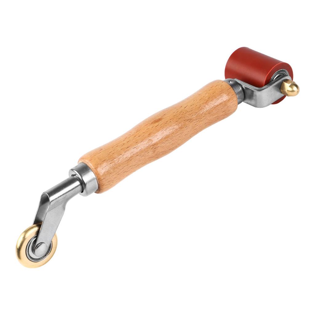 Professional Combination Rubber Pressure Roller & Metal Corner Roller with Ergonomic Wooden Handle for Professional