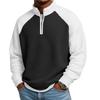 Spring Autumn Waffle Tops Men Patchwork Half Zipper Stand Collar Sweatshirts Fashion Pullover Hoodie Streetwear Man