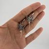 Gothic Temperament Ancient Silver Butterfly  Short Sword Pendant Hoop Earrings for Women Retro Halloween Party Jewelry Accessory