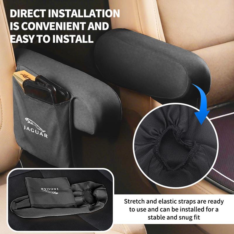 Car Seat Armrest Protector Cover Elbow Support Storage Pad Accessories For Jaguar XF XJ XFR XKR S-Type F-Type X-Type F-Pace I-Pa SS2
