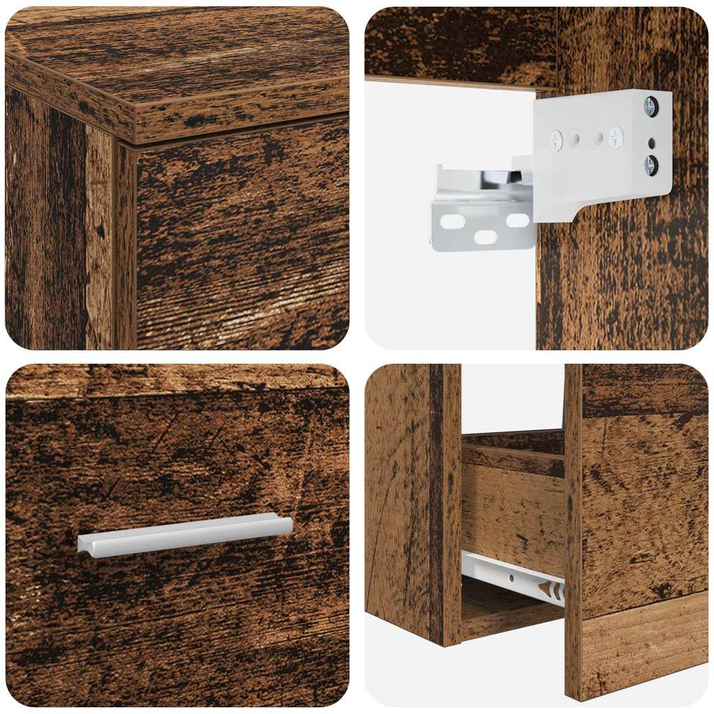 Bathroom Furniture Set 2 Pcs Reclaimed Wood Effect Particleboard