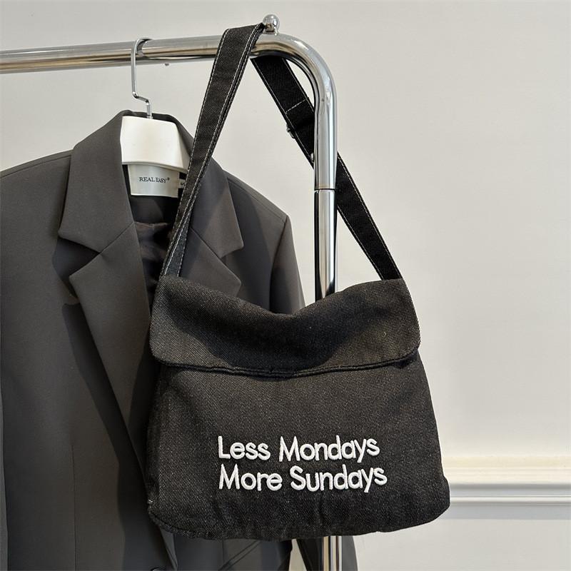 

Stylish Canvas Shoulder Bag In Black Blue And Vintage Blue Perfect For Casual Commuting Black