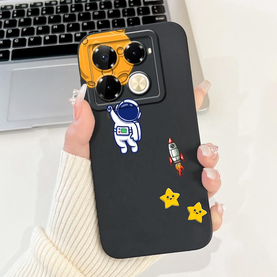 For Infinix Note 40 X6853 / Note 40 Pro 4G 5G / Note 40 Pro+ Plus Case Cover Liquid Silicone Soft TPU Cool Style Cartoon Fundas