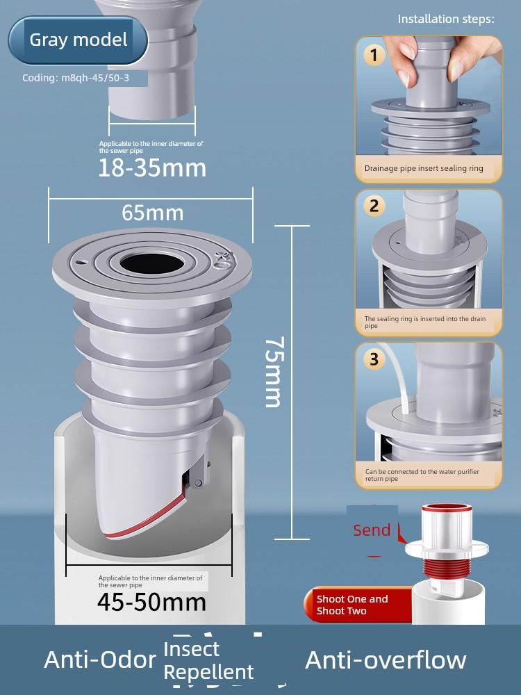 Anti-Odor Sealing Plug for Floor Drain, Bathroom Sewer Anti-Odor Device, Sink Drain Pipe Blocker
