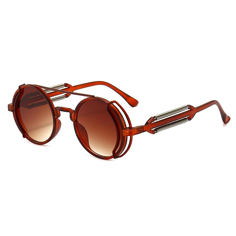 1Pc Sunglasses Retro Men Women Round Lens Sunglasses Punk Eyewear Gothic Style Uv400 Protection Metal Frame Sunglasses