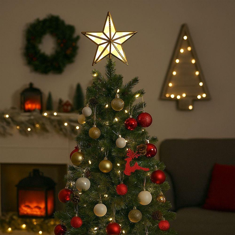 Plastic Christmas Tree Top Star Glowing Lightweight Star-Shaped Light Lovely Christmas Decorative Star Light for Home
