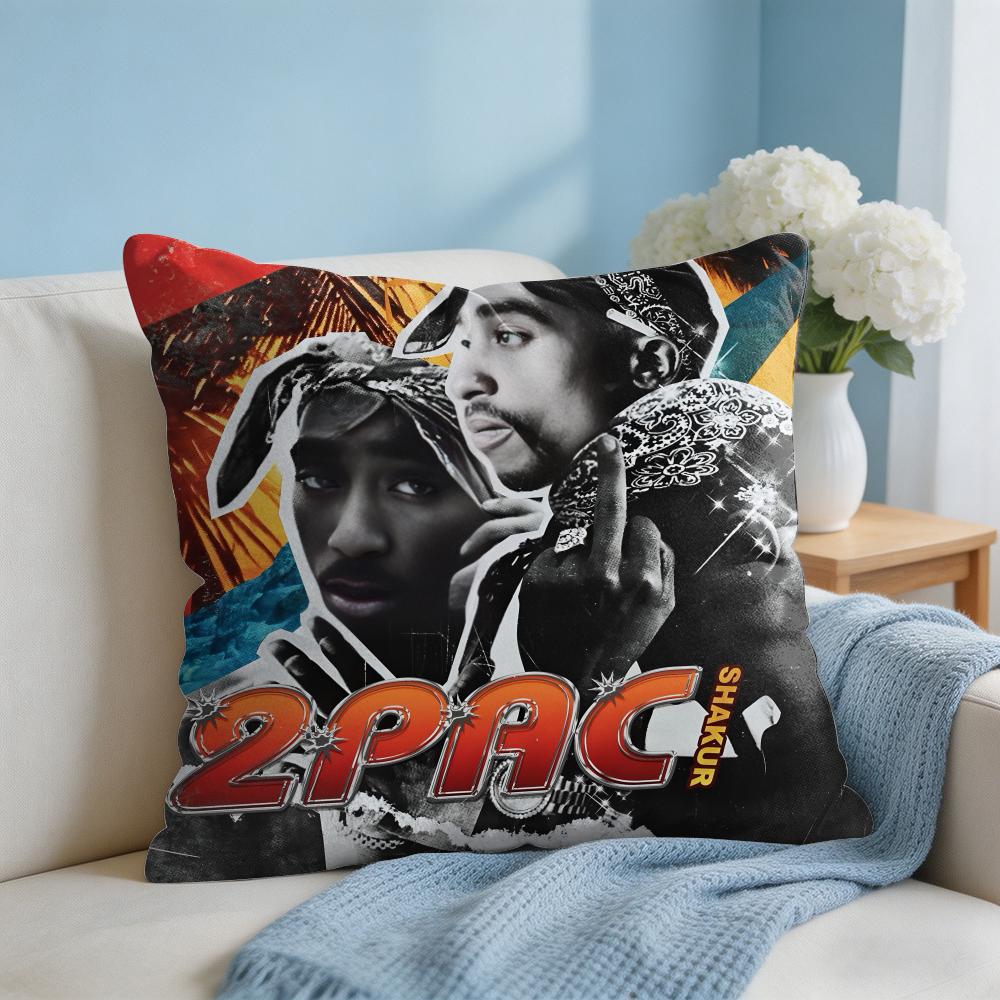 Cool TTupac Pac SShakur Cushion Cover Square Pillow Bedroom Sofa Leisure Comfort Living Room Home Decoration X