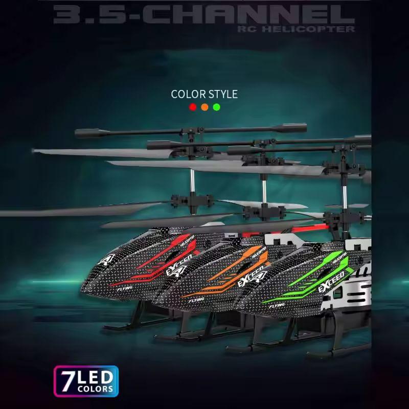 Alloy ABS RC Helicopter: 7 LED Colors (Red/Green), Fixed Height, USB Charge | High-Control Toy