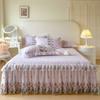 2026 New Pure Color Clip Cotton Bed Dress Single Piece Scarf Single Bed Cover Four Seasons Universal Bed Cover Skirt Side Bed Apron