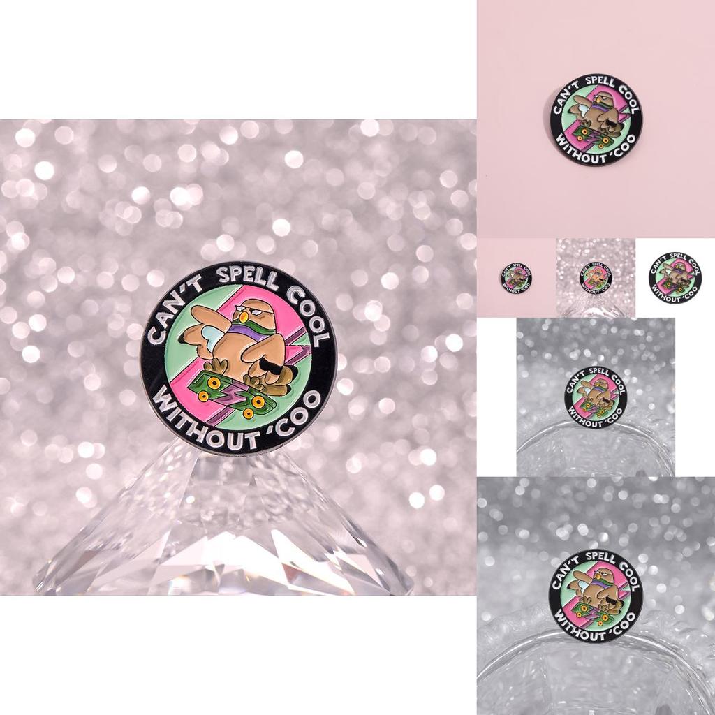 Creative Cartoon Alloy Bird Shape Brooch With Stylish Geometric Design And Vibrant Colors