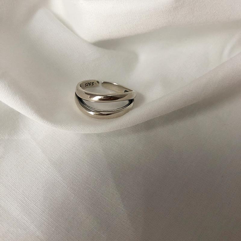 Korean Style Elegant 925 Pure Silver Adjustable Finger Ring For Women Fashion