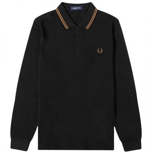Fred Perry Men's Double Tipped Collar Long-Sleeved Polo Shirt