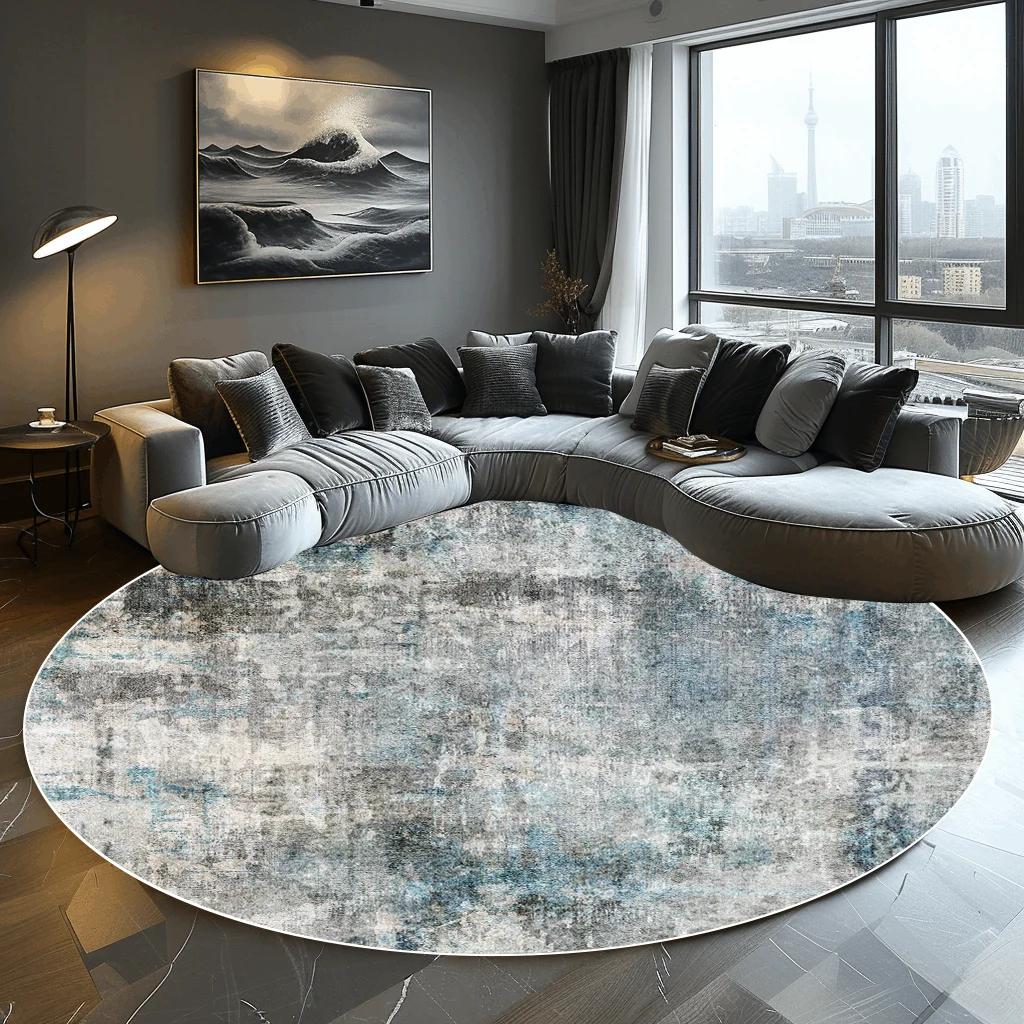 Abstract Round Carpet Living Room Decoration Home Modern Bedroom Decor Carpet Balcony  Washroom Floor Mat  Washable Pet Rugs