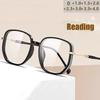 New Fashion Diamond Large Frame Anti Blue Light Reading Glasses Trendy Street Photography Decorative Flat Glass Mirror