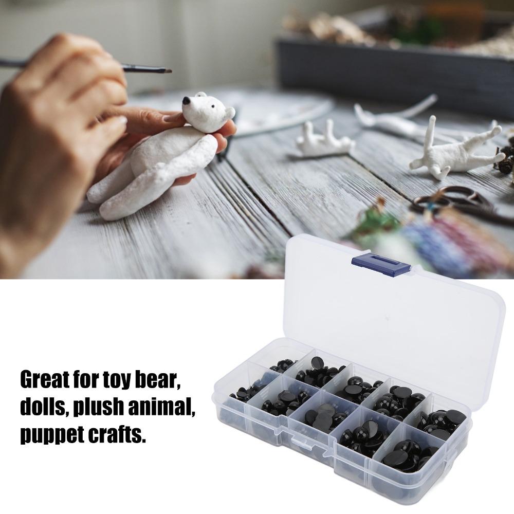 360pcs Plastic Doll Eyes Black Safety Eyes Doll Making Button Eyes  Crochet Bears