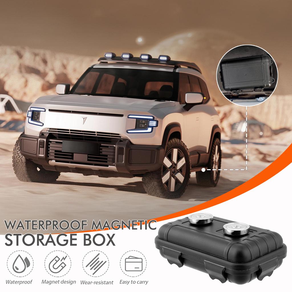 Magnetic Key Holder Under Car Hide Key Box with Strong Magnet Waterproof Magnetic Key Hider Rustproof Magnetic Storage Box