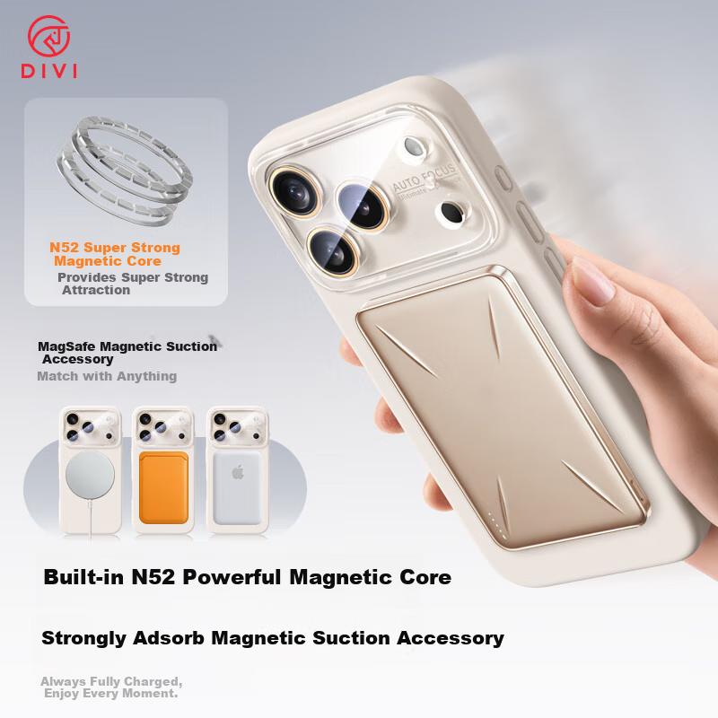 DIVI Magsafe Magnetic | True LiquidIPhone 17 Case, Full Lens Protection, Liquid Silicone Shockproof Cover, Simple Design, White