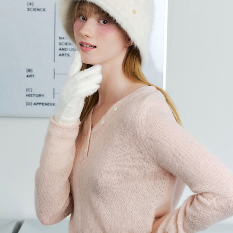 ENGBROX classic heart angora bucket hat_white