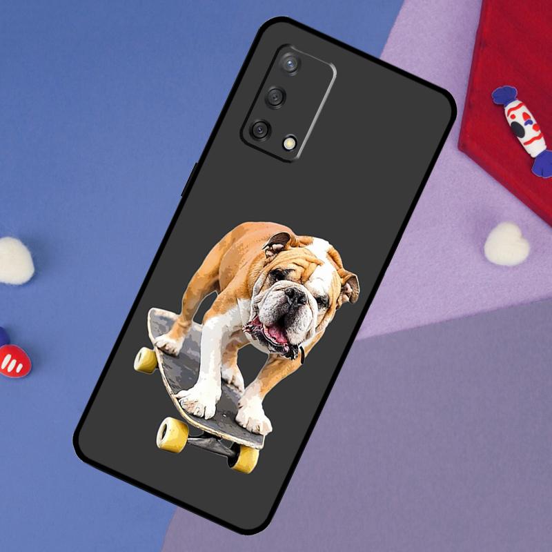 British Bulldog Case For Oppo A17 A60 A40 A80 A16 A76 A96 A98 A58 A78 A18 A38 A57 A74 A54 A94 A15 A5 A6 Pro