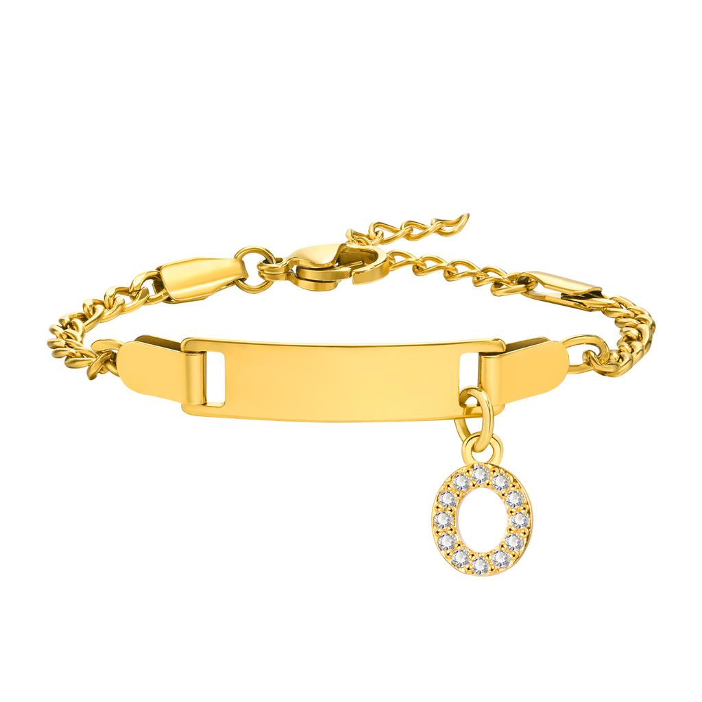Bracelet Personnalisé au Nom Avec Initiales pour Garçon Fille, Gravure Gratuite Date ID Bracelet de Poignet Cadeau d'Anniversaire