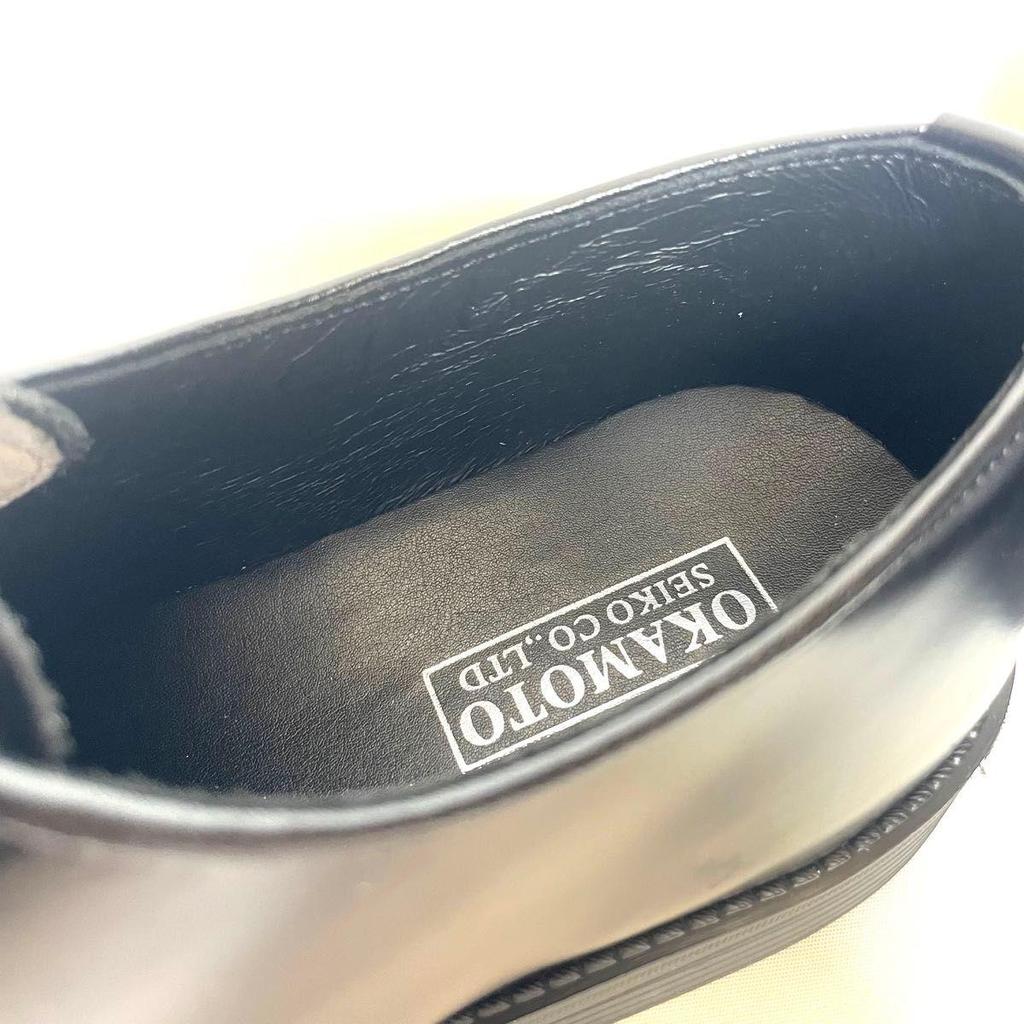 Used OKAMOTO SEIKO CO.,LTD Genuine Leather Plain Toe Business Shoes Black