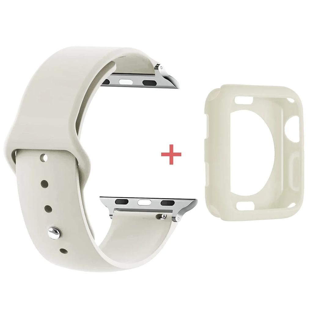 Custodia in TPU+Cinturino per Apple Watch Band 46 42 44 41 40mm 45mm 49mm Protezioni Schermo per Apple IWatch Serie 11 10 9 8 7 6 band