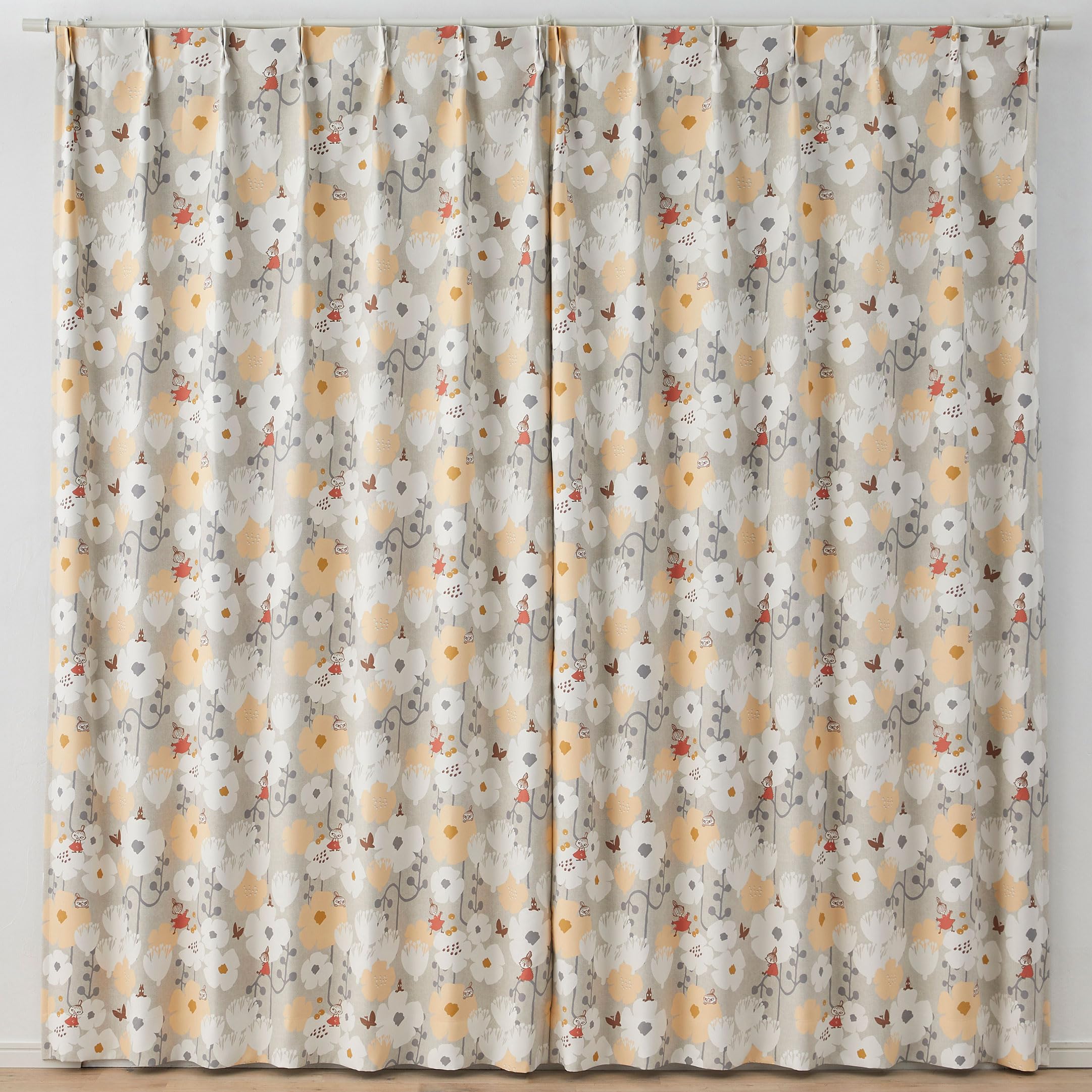 

Suminoe MOOMIN Tiny Flower Curtain 1 100 x 178 GR Drape, Panel, cm, 323-76006 серый