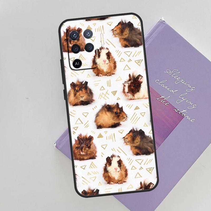 Cute Cartoon Guinea Pig Cover For Oppo A78 A98 A74 A54 A94 A15 A16 A17 A52 A72 A76 A96 A53 A57S A58 A5 A9 Phone Case