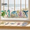 Bird Window Hanging Sea Glass Suncatcher Ornament, Handmade Animal Ocean Acrylic Pendants, Sunlight Reflector Ornament DIY Summer Decor, Valentine's