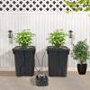 2pcs 27L PP Hydroponics Growing System,Black Rectangular Floor Standing Culture Bucket System 30*30*40cm for Greenhouse,Garden