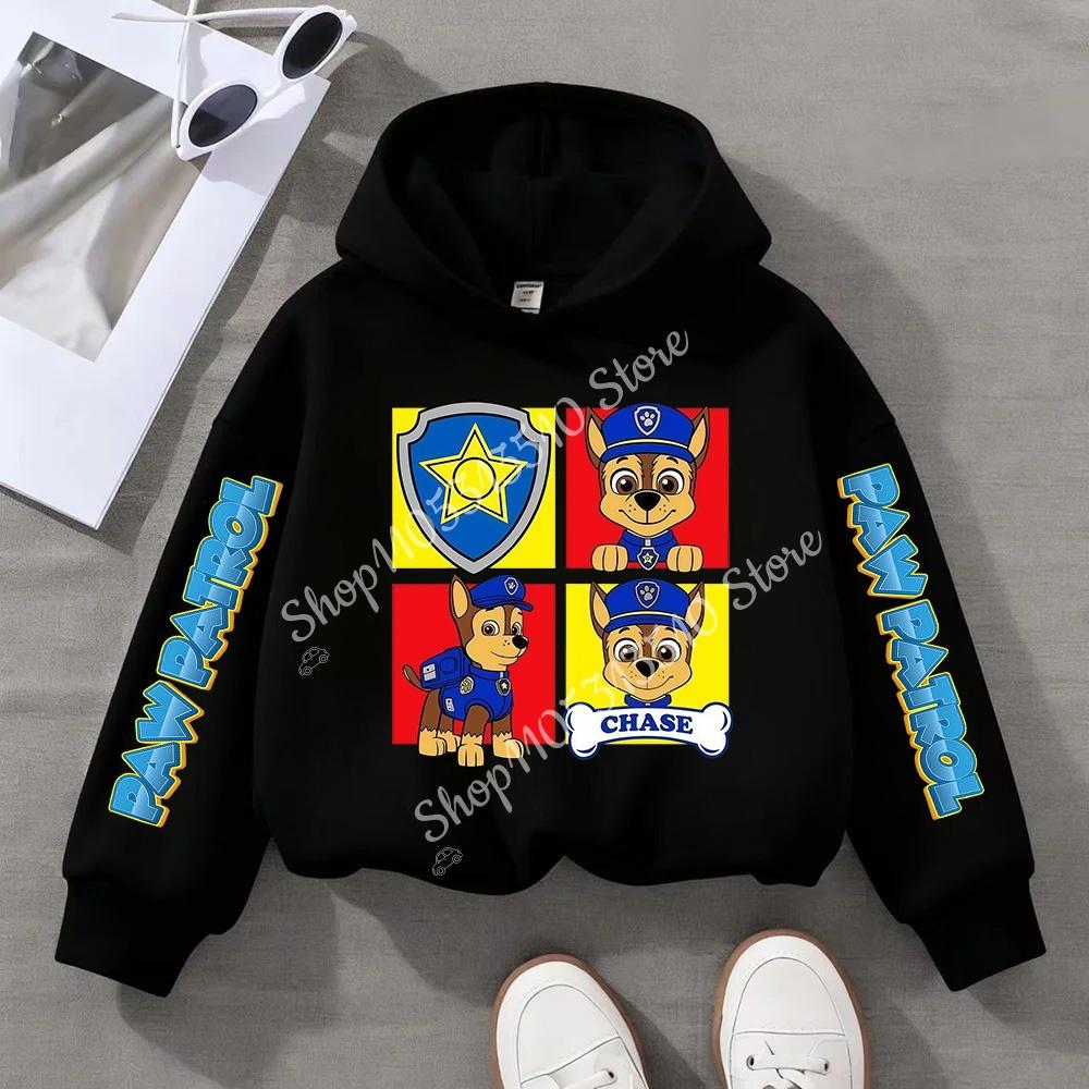 Paw Patrols Sweatshirt Chase Skye Anime Cartoon Print Cotton Fashion Casual Sports Thin Tops Spring Autumn Kids Clothes Gifts