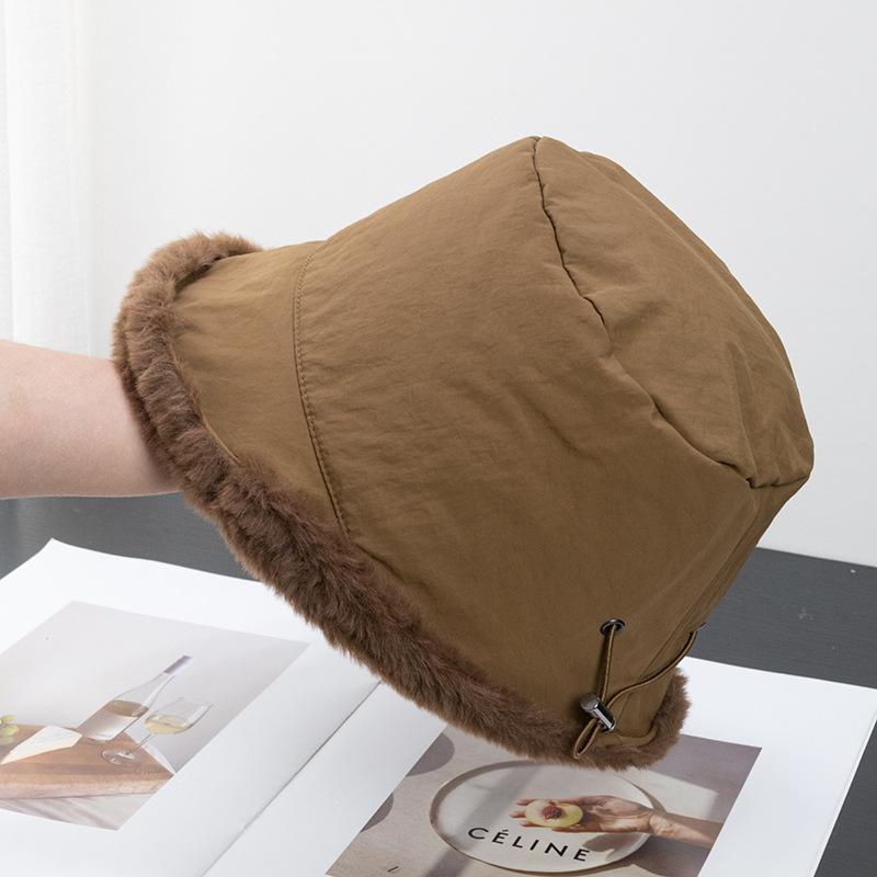 Women' Velvet Thickened Bucket Hat, Winter Cold Protection and Warm Ear Protection, Thick Basin Hat, Fisherman's Hat.