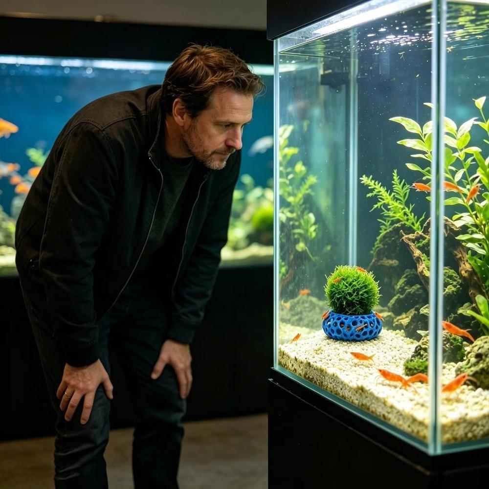 Hollow Round Aquarium Fish Shelter 3D Printed Fish Tank Cave Aquatic Animal Hiding