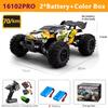 SCY 1:16 4WD RC Car 70KM/H Or 50KM/H With LED Light 2.4G Remote Control Cars High Speed Drift Monster 4x4 Truck for Children Gif