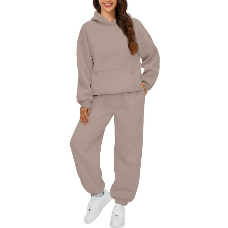 Übergroßes Sweatshirt und Jogginghosen-Set 2-teilige Damen-Outfits Hoodie Herbstmode Trainingsanzug mit Taschen