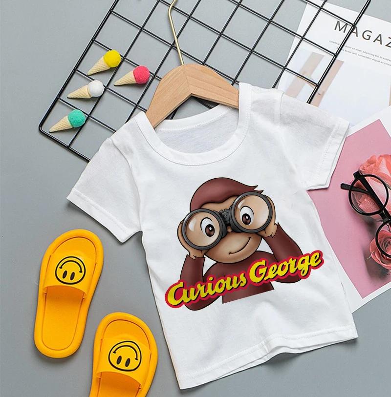 2026 Hot Sale Cartoons Baby Boys T Shirt Curious George Cartoon Print Kids TShirts Funny Monkey Children Girls Tops Clothes