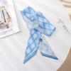 Summer French Retro Blue Tied Hair Small Floral Long Silk Scarf Headband Braided Hair Chiffon Thin Ribbon Scarf