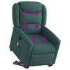 Massage Recliner with Rising Function Dark Green Fabric