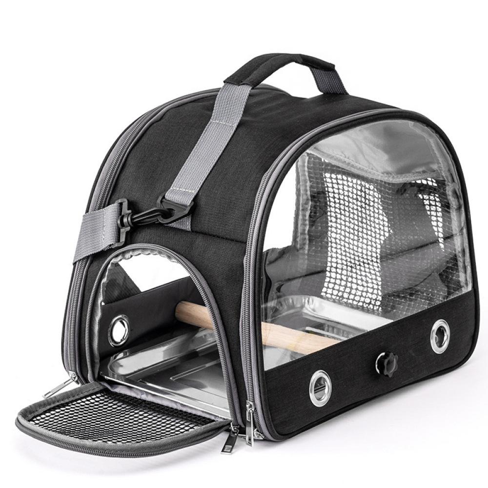 Bird Travel Carrier With Perch Parakeet Backpack Carriers With Stainless Steel Plate Portable Pet Carrier Bag For Bird Cage Accessories