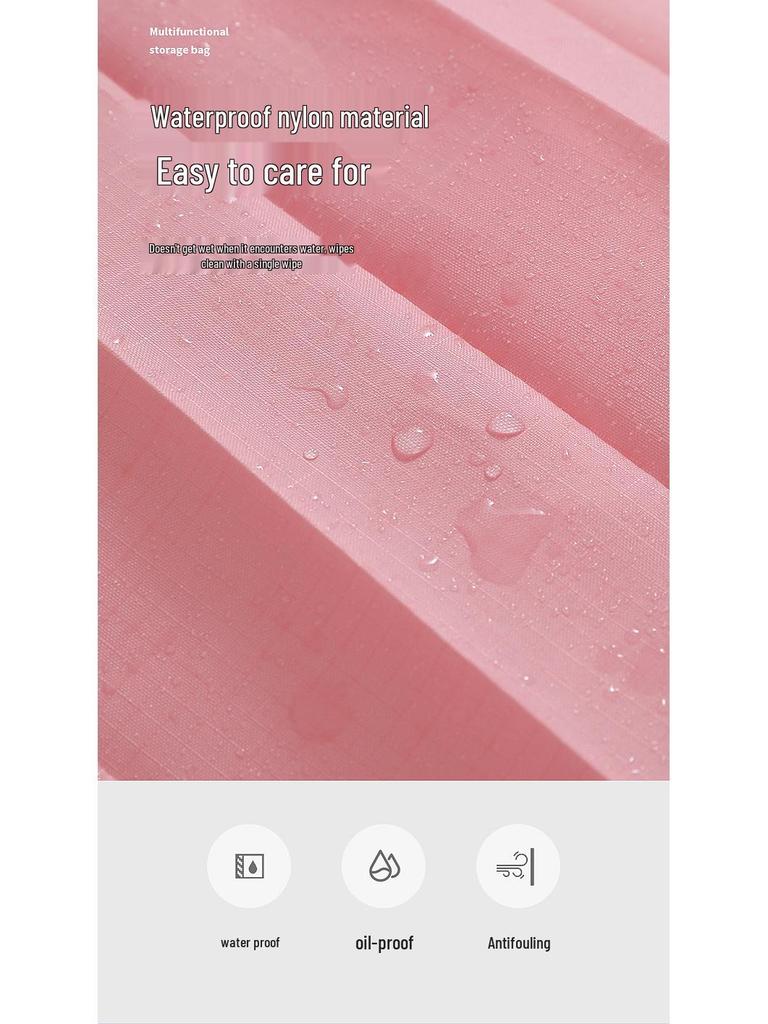 Eco-Friendly Foldable Shopping Bag: Large Capacity, Ultra-Light, Accordion Pleat Design with Hanging Buckle for Travel.