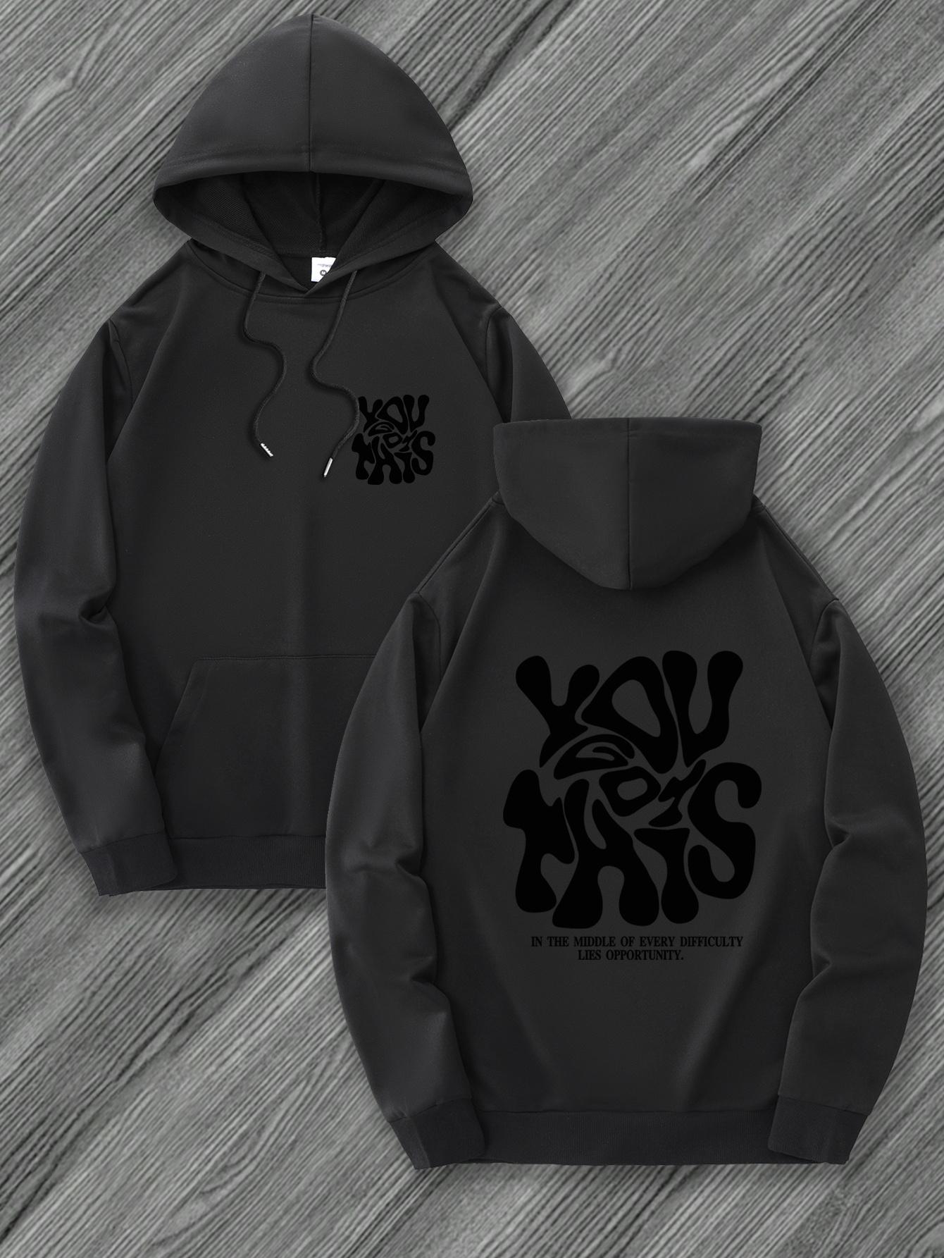 

Men S Hooded Sweatshirt Casual Drawstring Hoodie with Kangaroo Pocket Allseason Pullover Casual Style Hoodie Slight Stretch 3XL