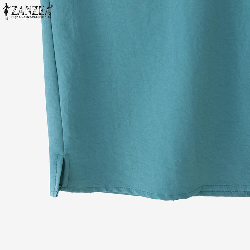 ZANZEA Women Classic Collar Summer Casual Sleeveless Vest Tops