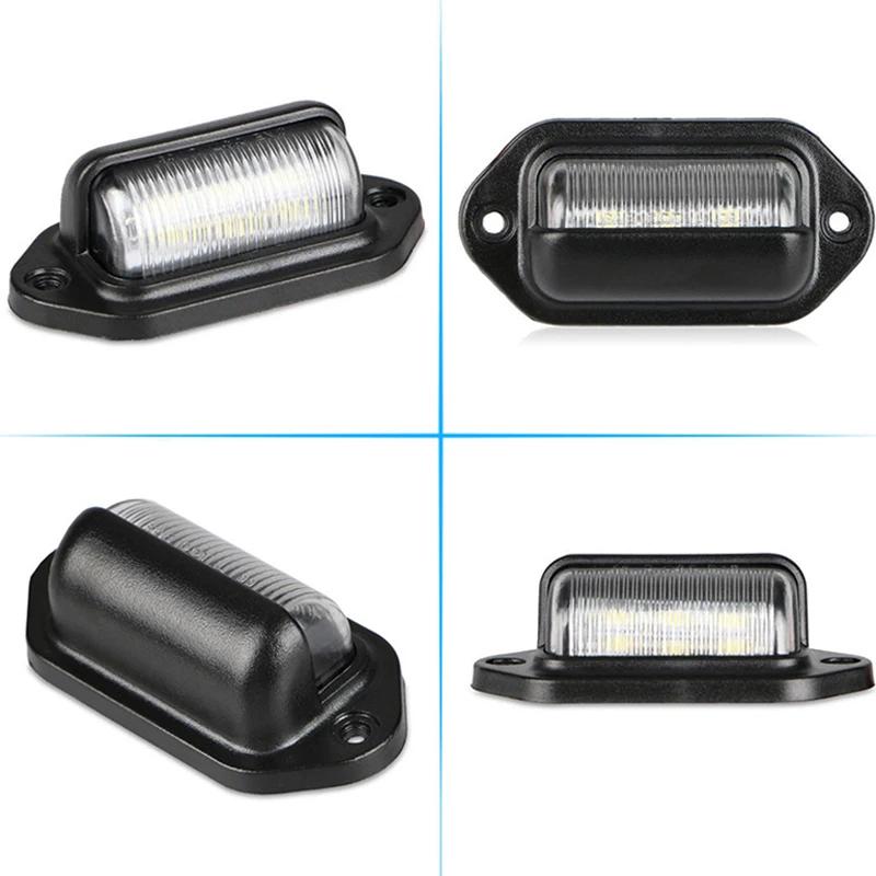 1/2Pcs Car License Plate Lights 6 LED 500LM Universal Auto Truck Bus Motorcycle Taillight Night Safety Driving Side Lamp Light