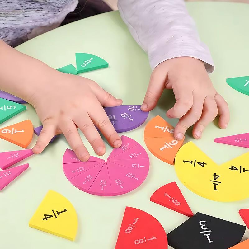 Toys Educational Magnetic Fractions Puzzle Fraction Tiles Circles Math Manipulatives Montessori For Best Gifts Kids Children