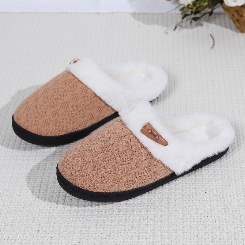 Cross-border Foreign Trade Wholesale Mao Mao Slippers Home Indoor Non-slip Thick-soled Slippers Men's Warm Thickened Cotton Slippers Women