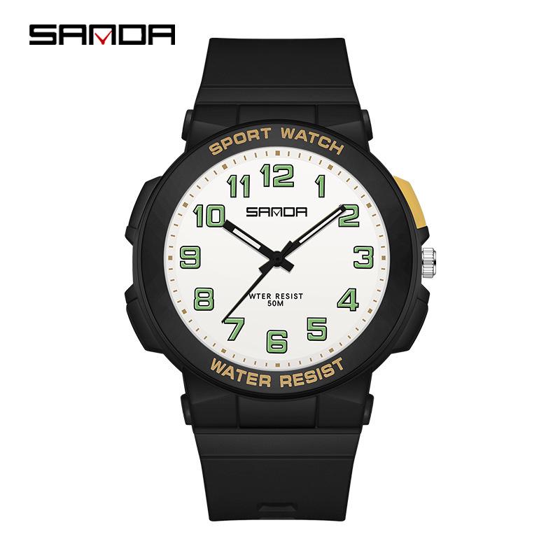 Sanda Quartz Silent Exam Watch: Simple, Luminous, Waterproof Wristwatch for Junior & Senior High School Students, Men & Women