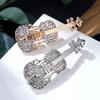 Brooch Pin Violin Rhinestones Jewelry Shiny Guitar Brooch Clothing Accessories
