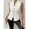 Zomer Nieuwe Dames V-hals Knopen Mouwloos Vest Vest Klein Pak Vest